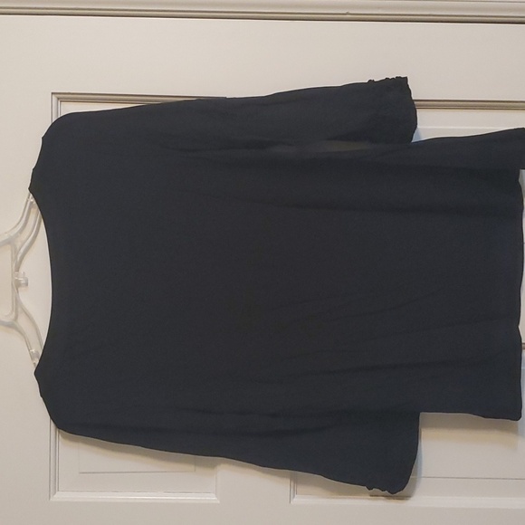 INC women's L Ruffle Black Top - Picture 4 of 5